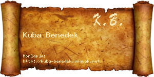 Kuba Benedek névjegykártya